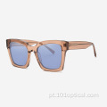 Óculos de sol femininos de acetato angular quadrado